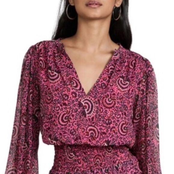 NWT ALC Sari Silk Mini Dress Pink Floral Size 2 Revolve - Picture 3 of 16